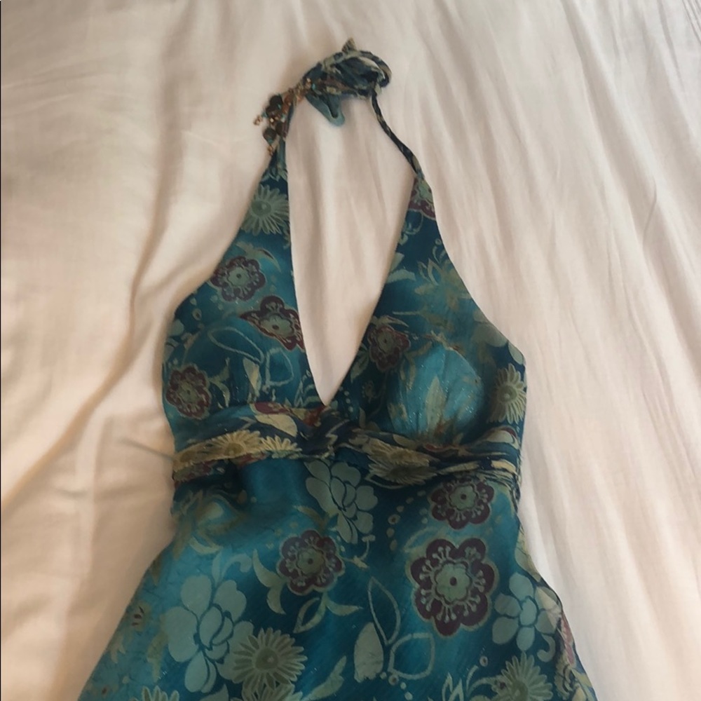 Caché Midi Blue Floral Dress